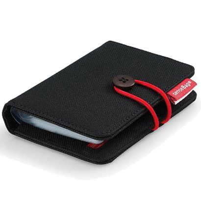 Визитница SenseBag с текстильной обложкой на 24 карточки темная